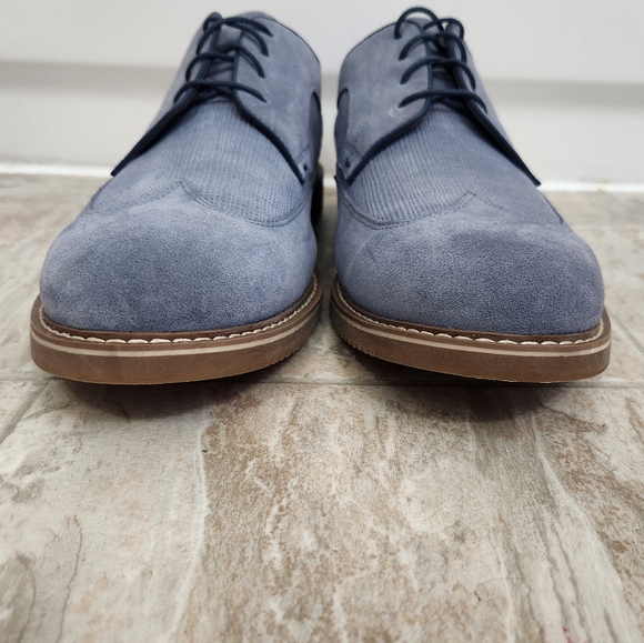 Saks Fifth Avenue Men's Gere Blue Suede Wingtip Oxford Shoes, Size: 13 - Picture 9 of 15
